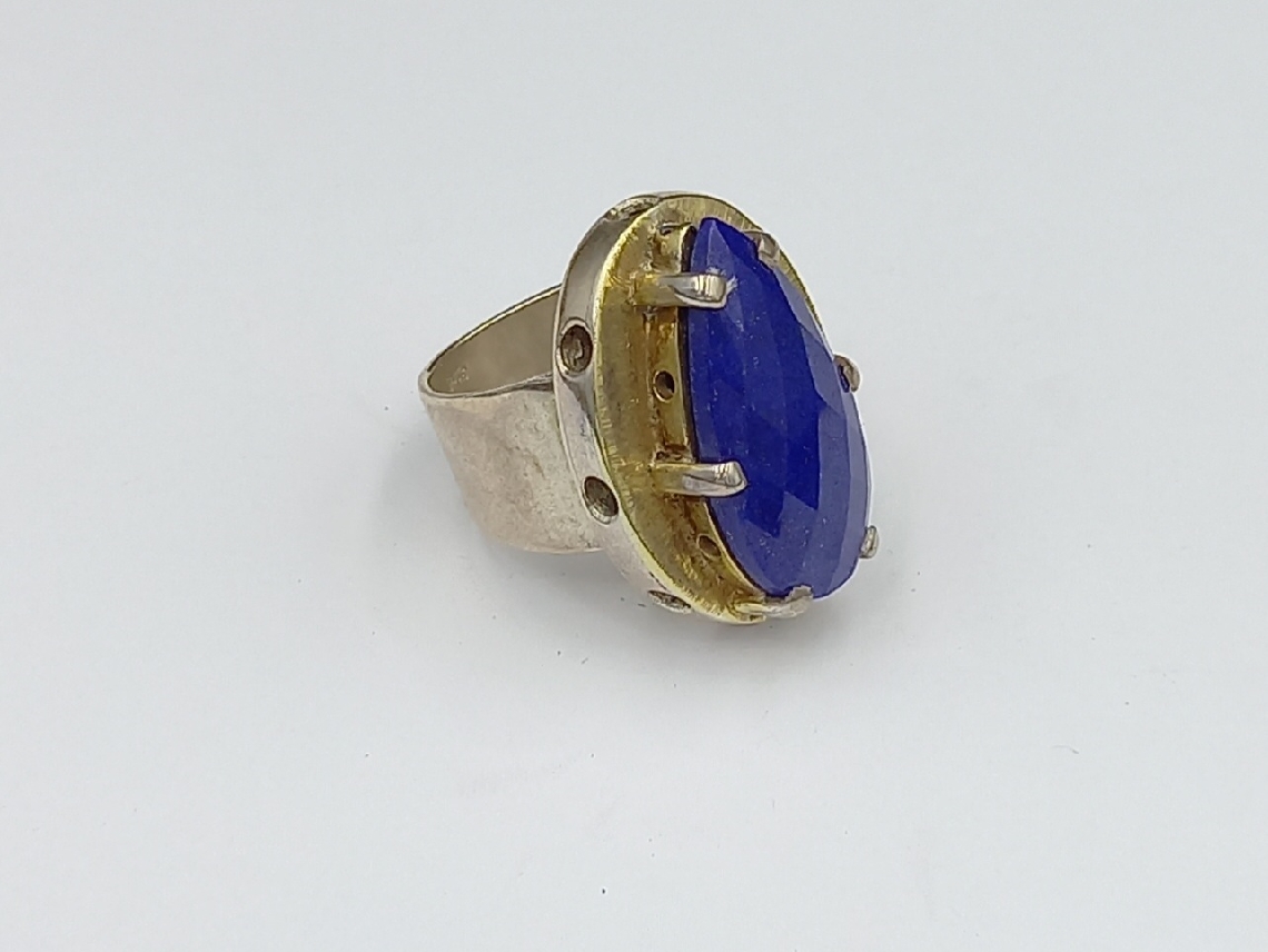 Silver Ring Anointed with Lapis stone