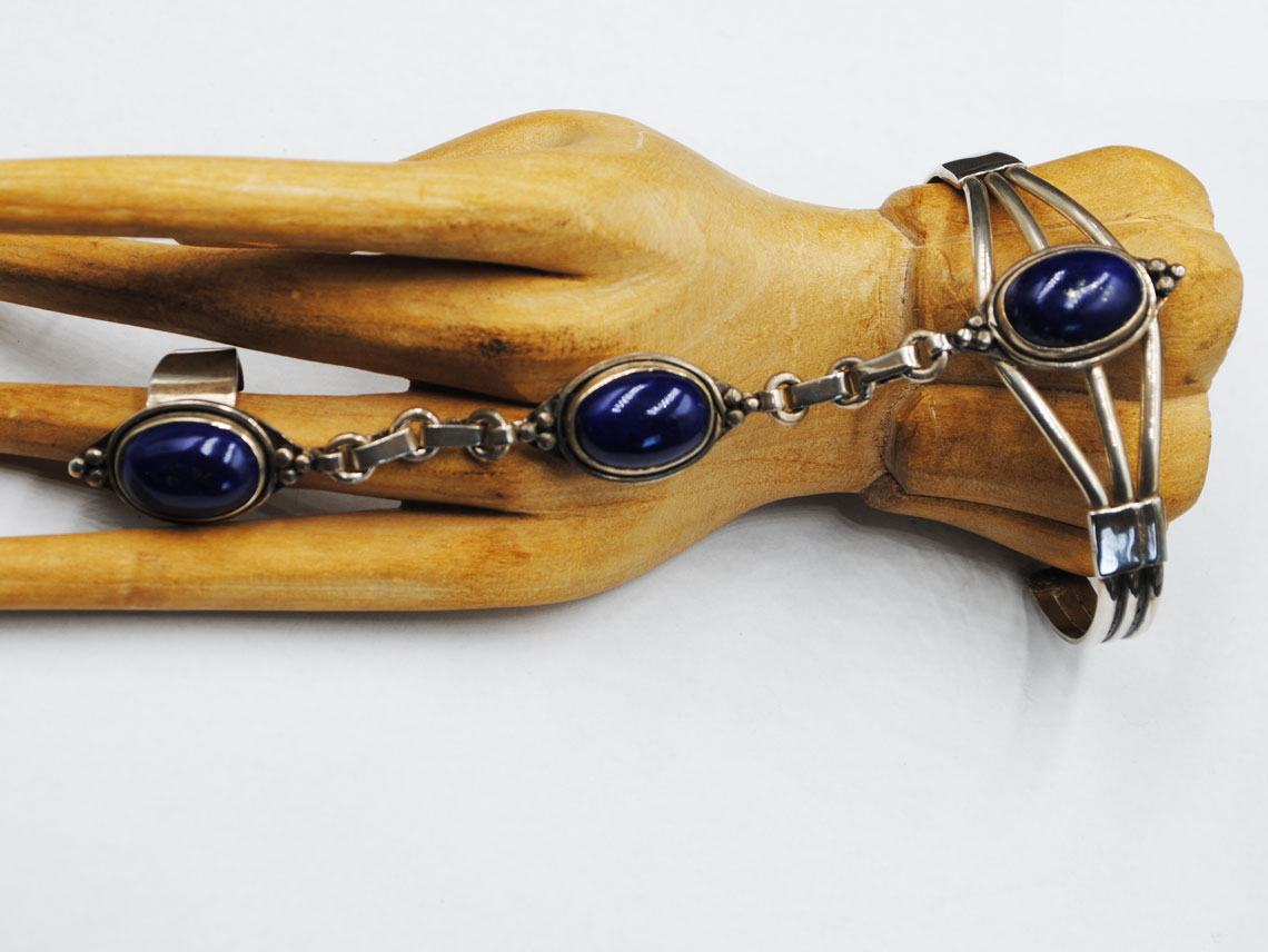 specially made slave bracelet with lapis lazuli stones