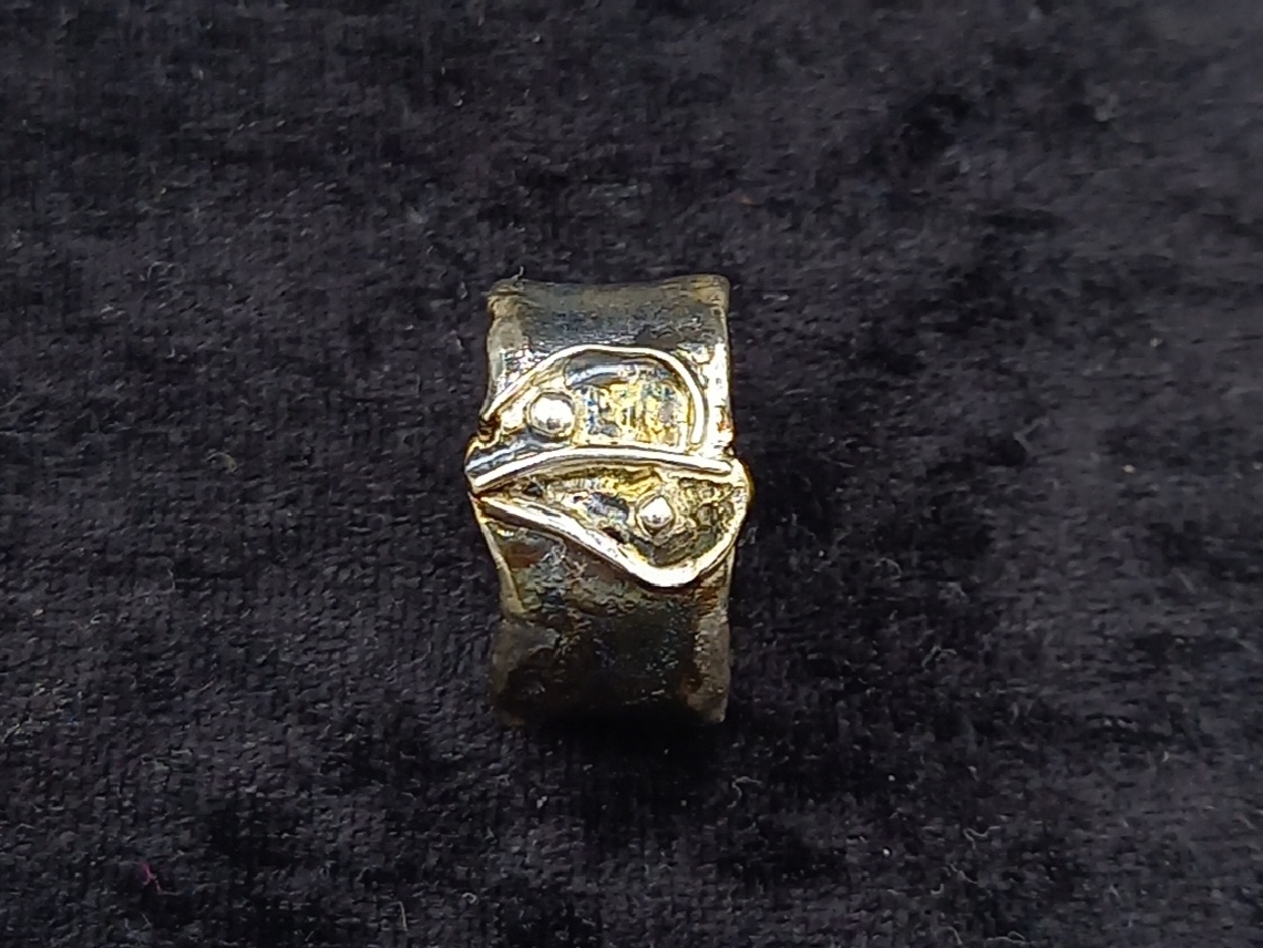 Silver Ring Oxidized with bronze