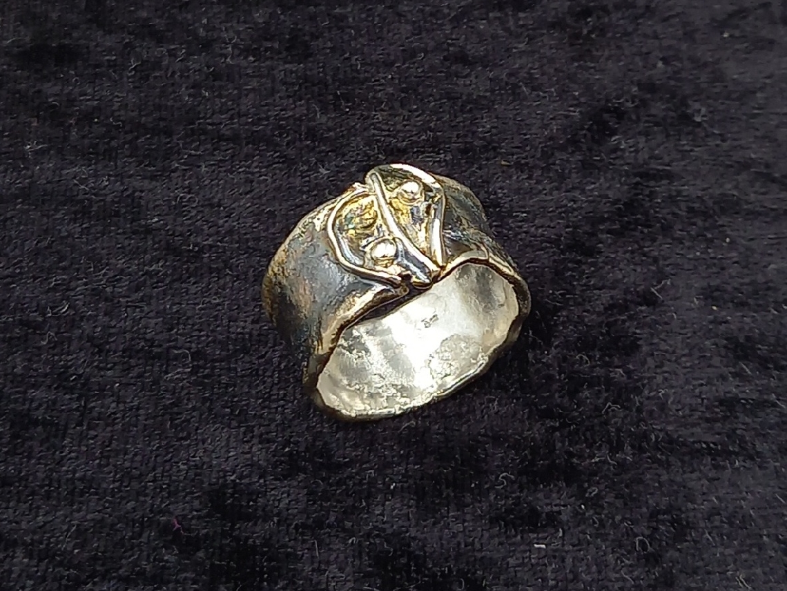 Silver Ring Oxidized with bronze