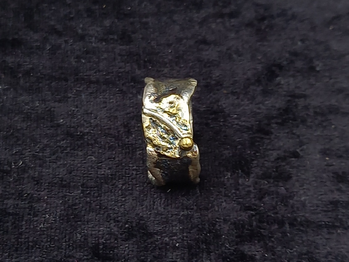 Silver Ring Oxidized with bronze