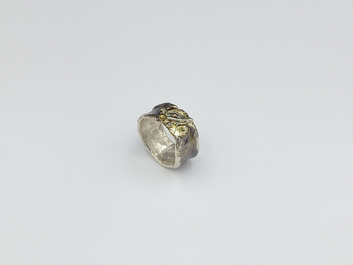 Silver Ring Oxidized with bronze