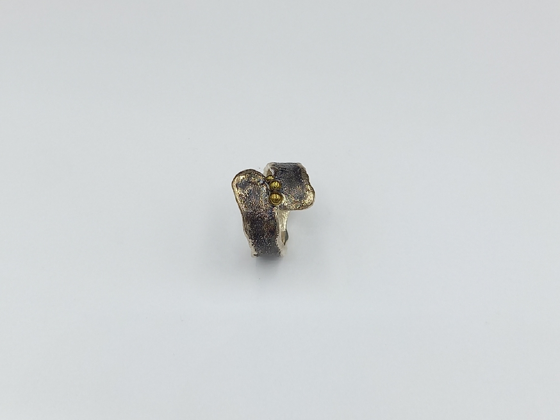 Silver Ring Oxidized with bronze
