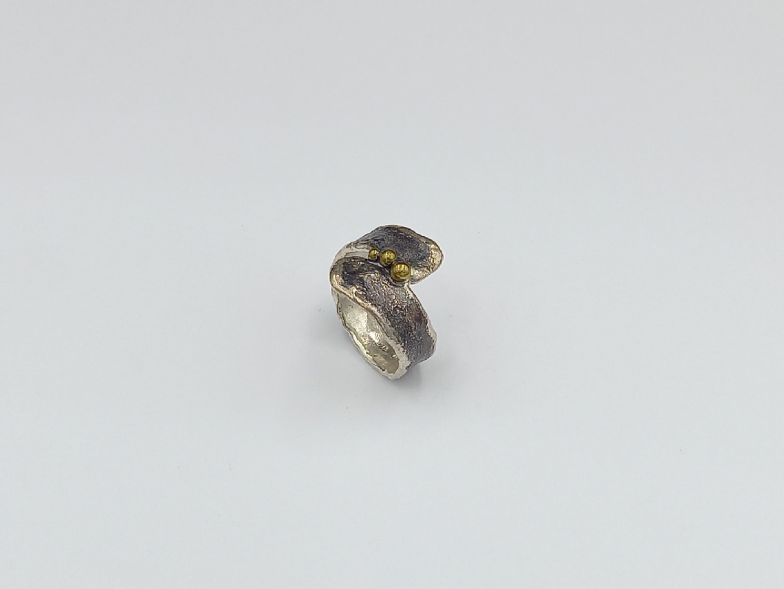 Silver Ring Oxidized with bronze