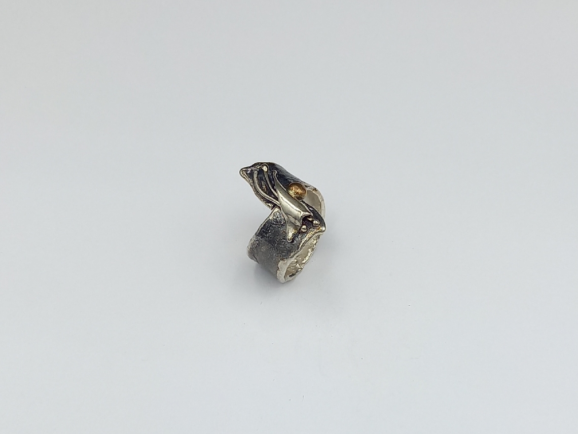 Silver Ring Oxidized with bronze