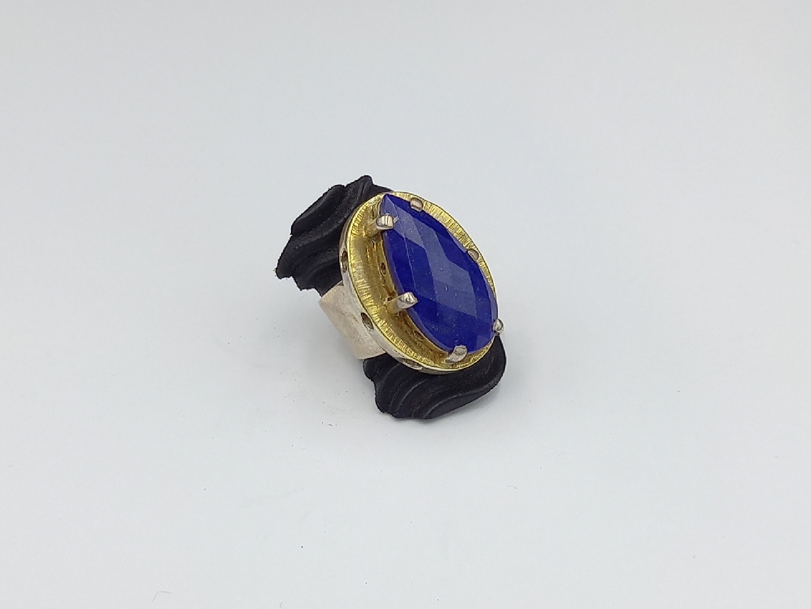 Silver Ring Anointed with Lapis stone